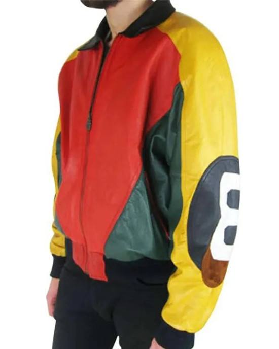 John 8 Ball Bomber Leather Jacket