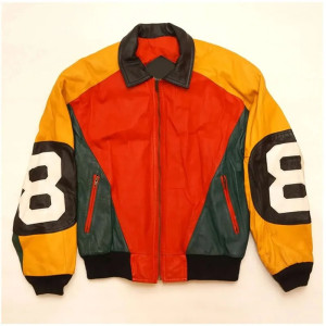 John 8 Ball Bomber Leather Jacket