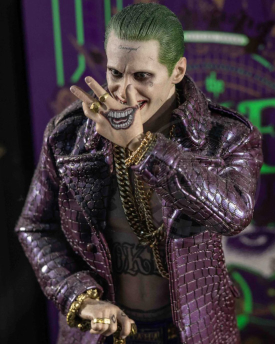 Joker Suicide Squad Purple Leather Trench Coat Joker Suicide Squad Purple Leather Trench Coat