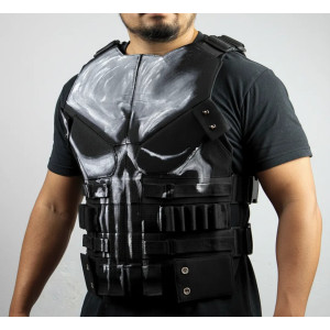 Jon Bernthal Punisher Frank Castle Skull Leather Vest Costume
