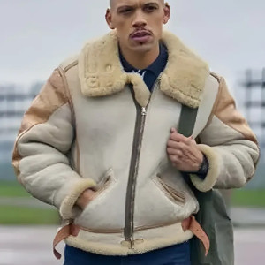 Jordan Bolger This Town 2024 Beige Shearling Jacket