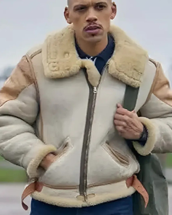 Jordan Bolger This Town 2024 Beige Shearling Jacket Jordan Bolger This Town 2024 Beige Shearling Jacket