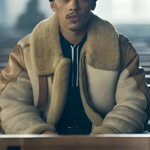 Jordan Bolger This Town 2024 Beige Shearling Jacket