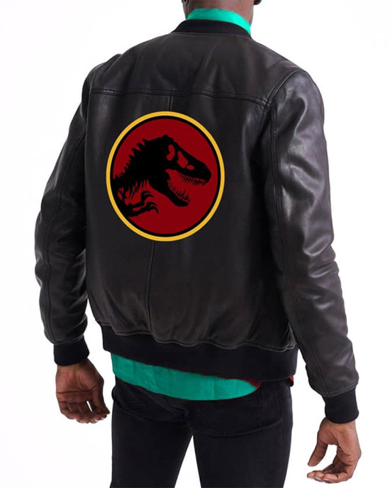 Jurassic Park Black Bomber Leather Jacket Jurassic Park Black Bomber Leather Jacket