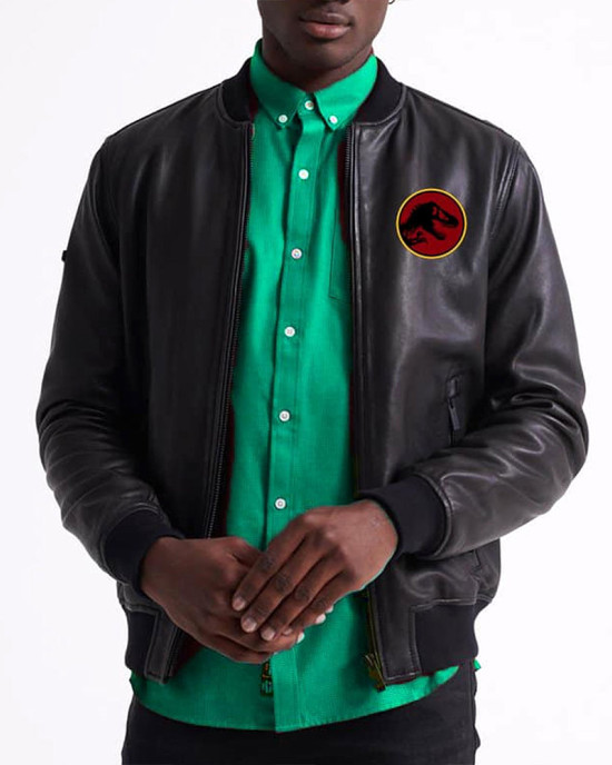 Jurassic Park Black Bomber Leather Jacket Jurassic Park Black Bomber Leather Jacket
