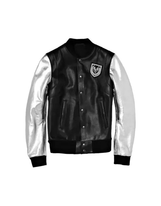Justin Bieber Black And Silver Varsity Jacket