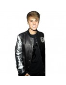 Justin Bieber Black And Silver Varsity Jacket