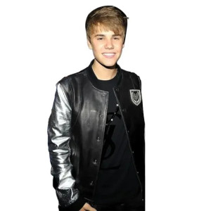 Justin Bieber Black And Silver Varsity Jacket