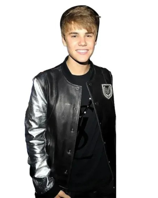 Justin Bieber Black And Silver Varsity Jacket Justin Bieber Black And Silver Varsity Jacket