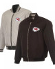 Kansas City Chiefs Black/Gray Full-Zip Reversible Flight Jacket