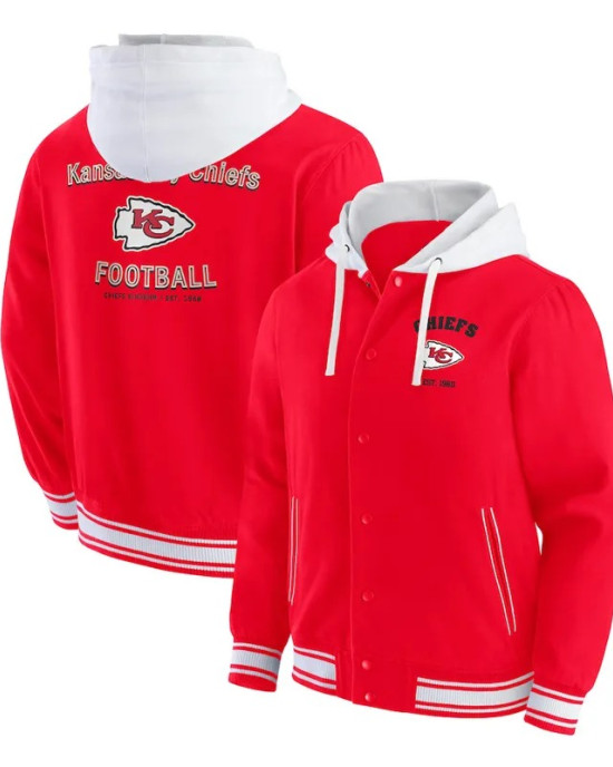 Kansas City Chiefs Red Cotton Hooded Jacket Kansas City Chiefs Red Cotton Hooded Jacket