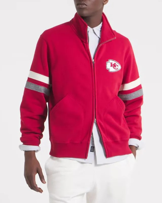 Kansas City Chiefs Red Striped Fleece Jacket Kansas City Chiefs Red Striped Fleece Jacket