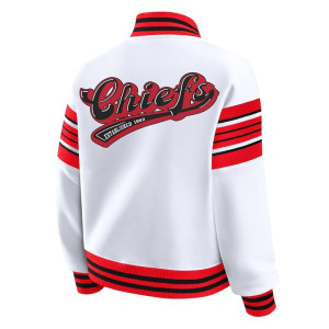 Kansas City Chiefs Snap Front White Fleece Jacket