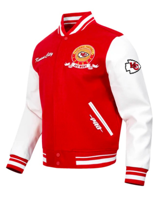 Kansas City Chiefs Team Badge Classic Rib Varsity Jacket