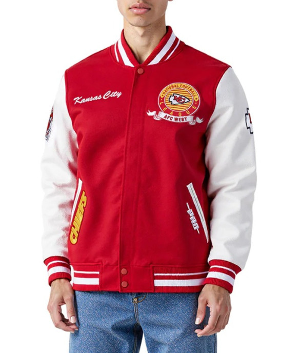 Kansas City Chiefs Team Badge Classic Rib Varsity Jacket