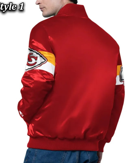Kansas City Chiefs Triple Option Varsity Satin Jacket