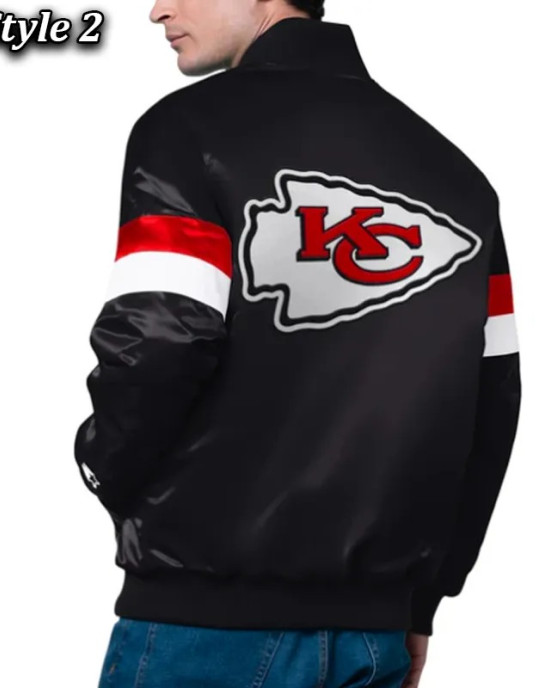 Kansas City Chiefs Triple Option Varsity Satin Jacket