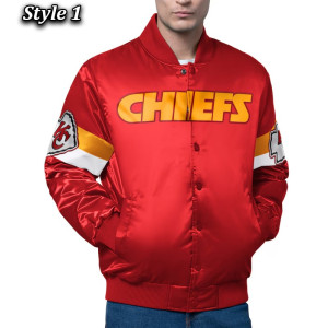 Kansas City Chiefs Triple Option Varsity Satin Jacket