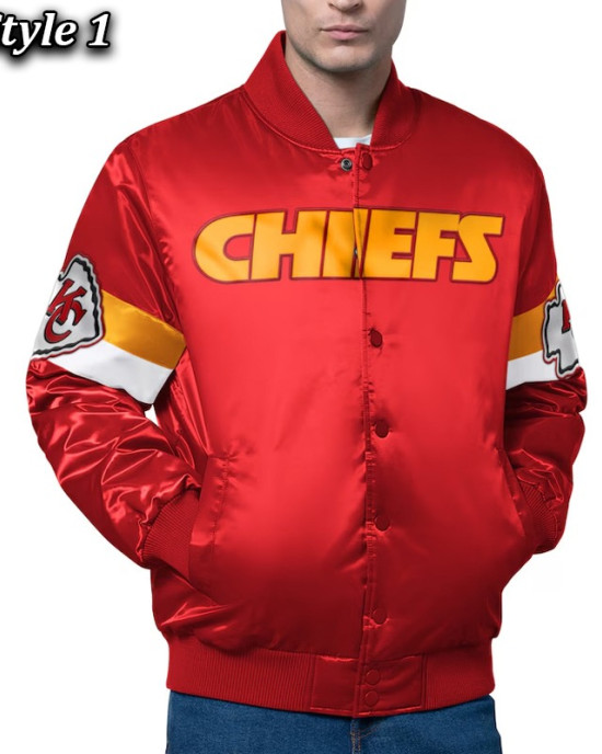 Kansas City Chiefs Triple Option Varsity Satin Jacket
