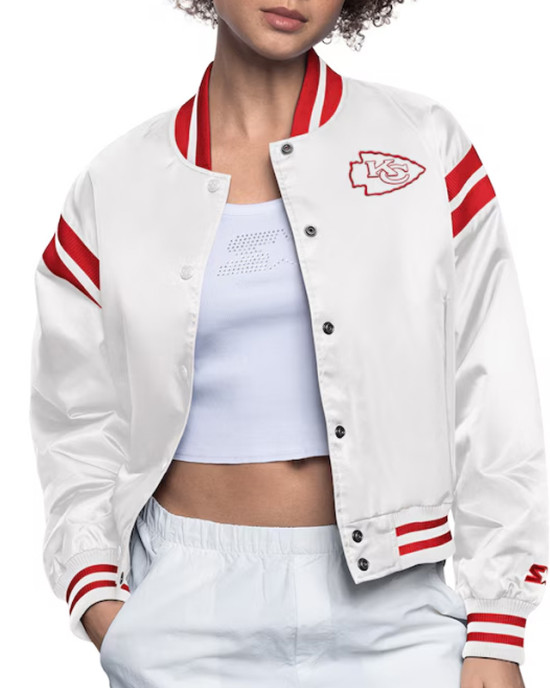 Kansas City Chiefs White Full Count Satin Jacket