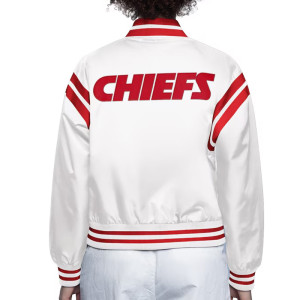 Kansas City Chiefs White Full Count Satin Jacket