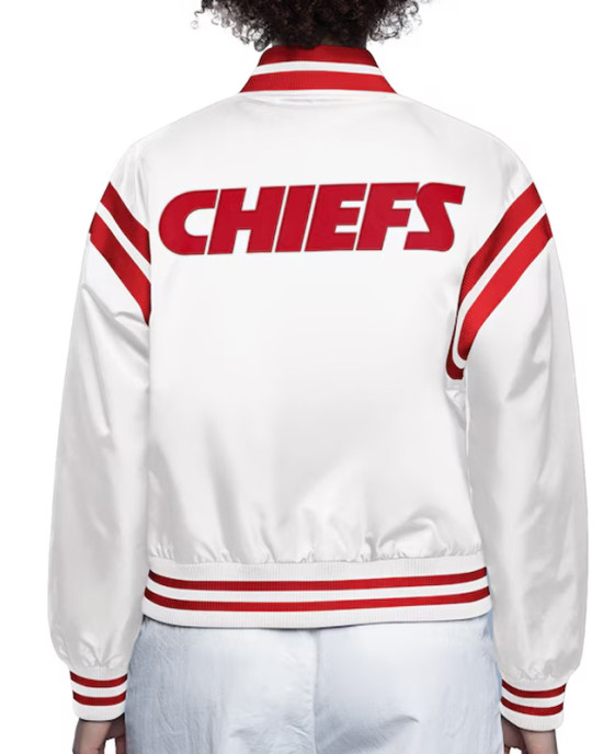 Kansas City Chiefs White Full Count Satin Jacket