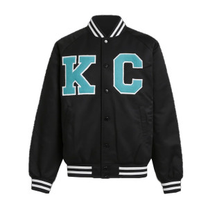 Kansas City Current Black Varsity Satin Jacket