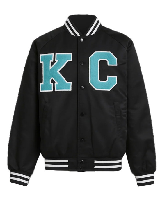 Kansas City Current Black Varsity Satin Jacket