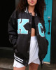 Kansas City Current Black Varsity Satin Jacket