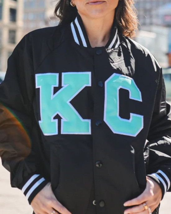 Kansas City Current Black Varsity Satin Jacket