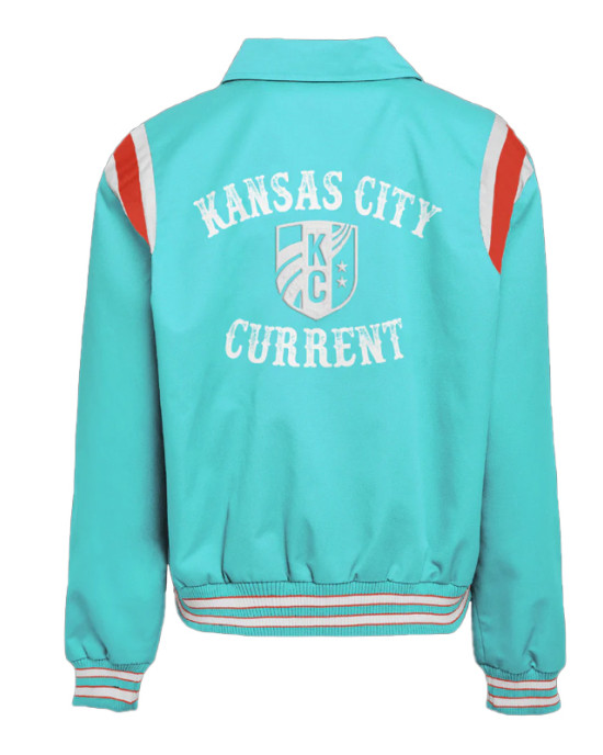 Kansas City Current Lightweight Teal Varsity Satin Jacket