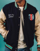 Kansas City Current Navy and Beige Varsity Jacket