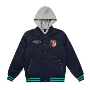 Kansas City Current Navy Hooded Bomber Jacket