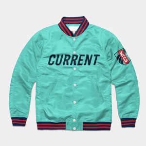 Kansas City Current Teal Varsity Satin Jacket