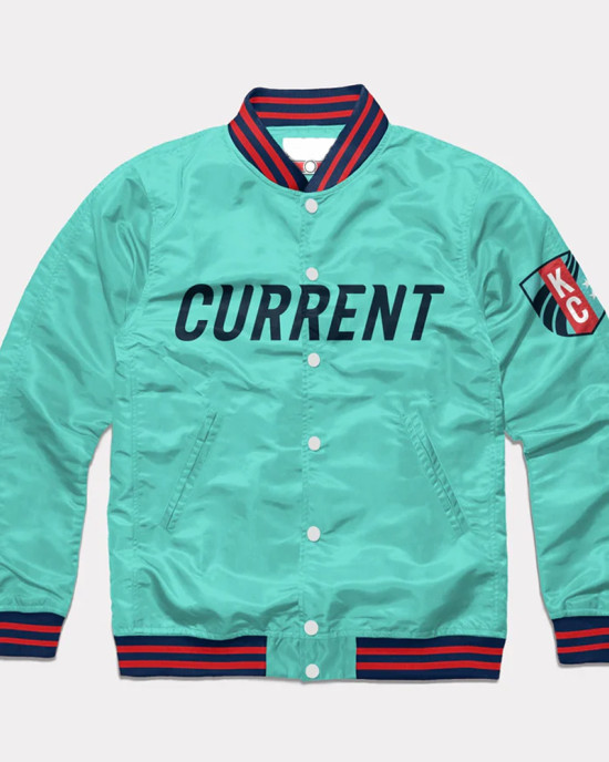 Kansas City Current Teal Varsity Satin Jacket Kansas City Current Teal Varsity Satin Jacket