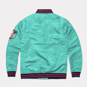 Kansas City Current Teal Varsity Satin Jacket