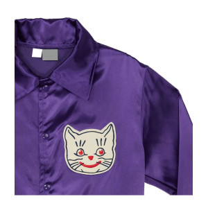 Kansas City Katz Vintage Purple Satin Windbreaker