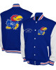 Kansas Jayhawks Fleece Royal and White Varsity Jacket