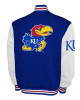 Kansas Jayhawks Fleece Royal and White Varsity Jacket