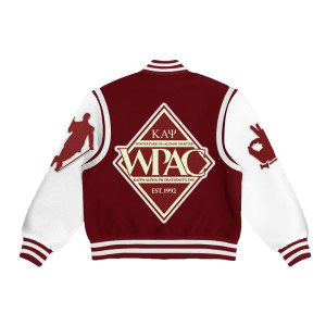 Kappa Alpha Psi Burgundy and White Letterman Jacket