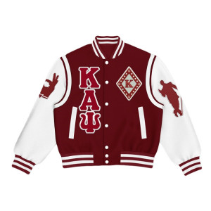 Kappa Alpha Psi Burgundy and White Letterman Jacket