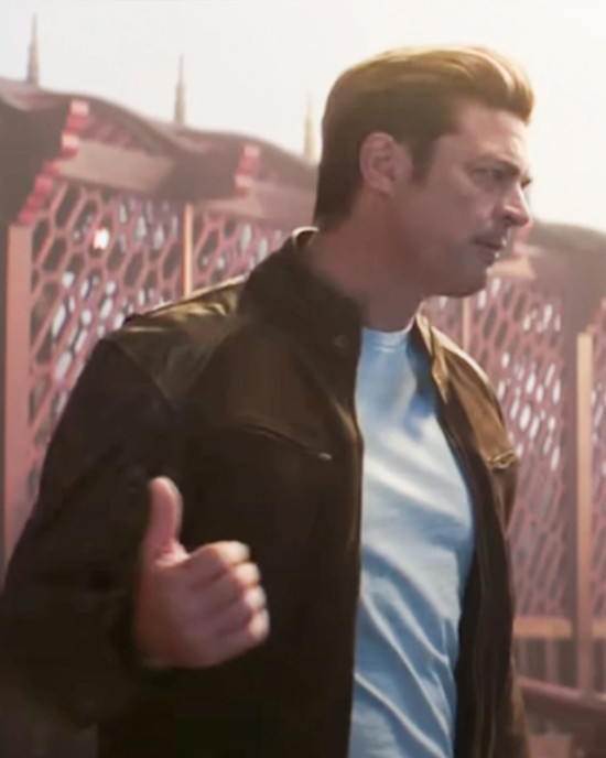 Karl Urban Mortal Kombat 2 Johnny Cage Brown Leather Jacket