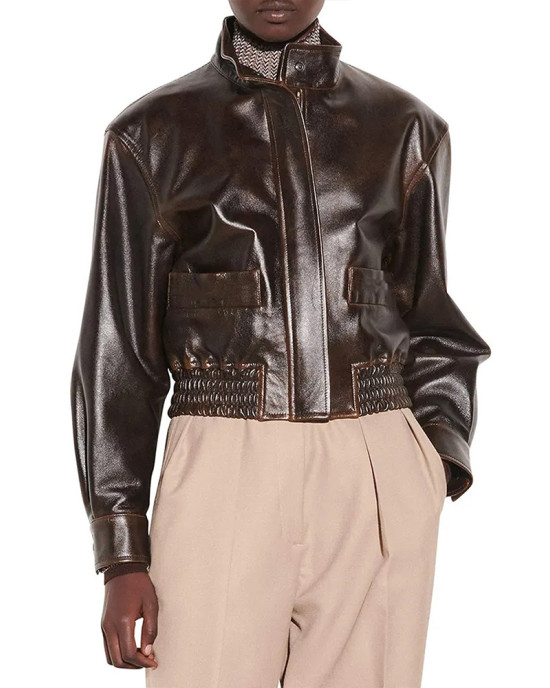 Kennedy Mcmann Nancy Drew Aviator Brown Leather Jacket Kennedy Mcmann Nancy Drew Aviator Brown Leather Jacket