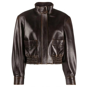Kennedy Mcmann Nancy Drew Aviator Brown Leather Jacket