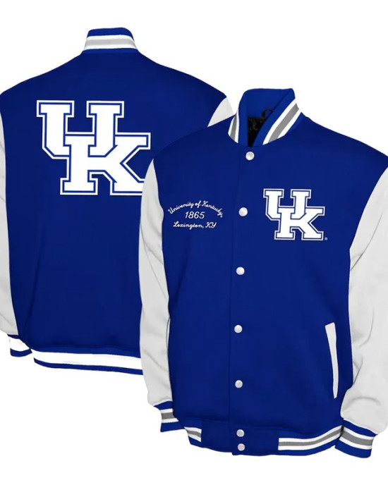 Kentucky Wildcats Fleece Royal and White Varsity Jacket
