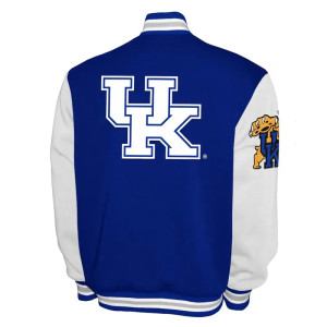 Kentucky Wildcats Fleece Royal and White Varsity Jacket