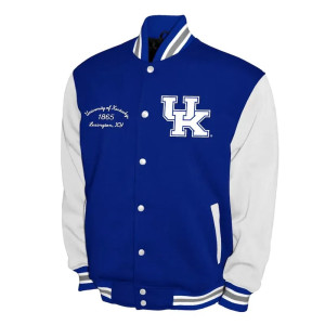 Kentucky Wildcats Fleece Royal and White Varsity Jacket