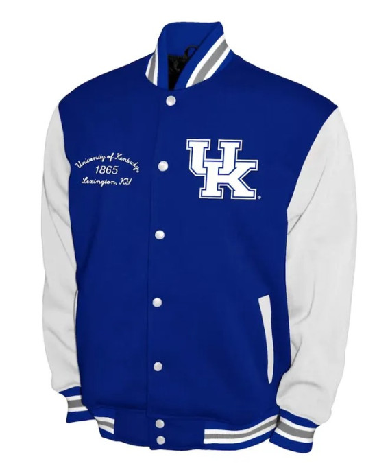 Kentucky Wildcats Fleece Royal and White Varsity Jacket
