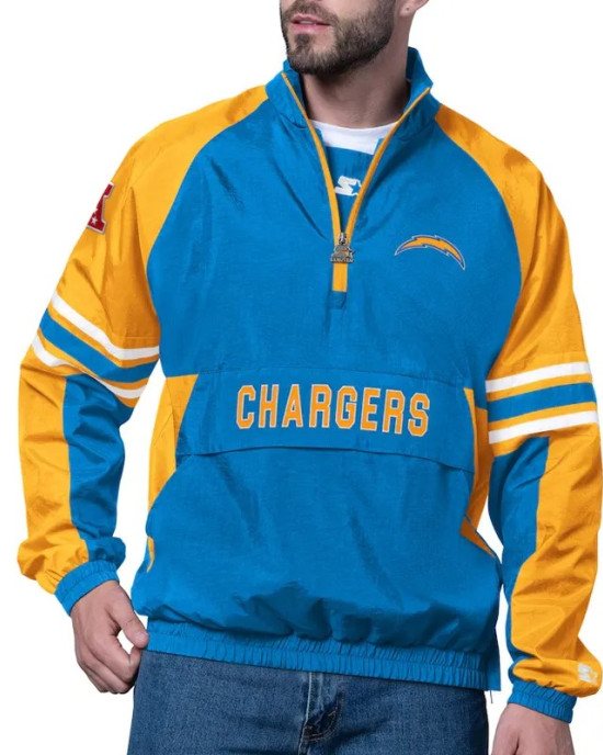 LA Chargers Prospect Powder Blue Half-Zip Pullover Jacket