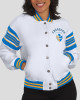 LA Chargers Snap Front White Fleece Jacket